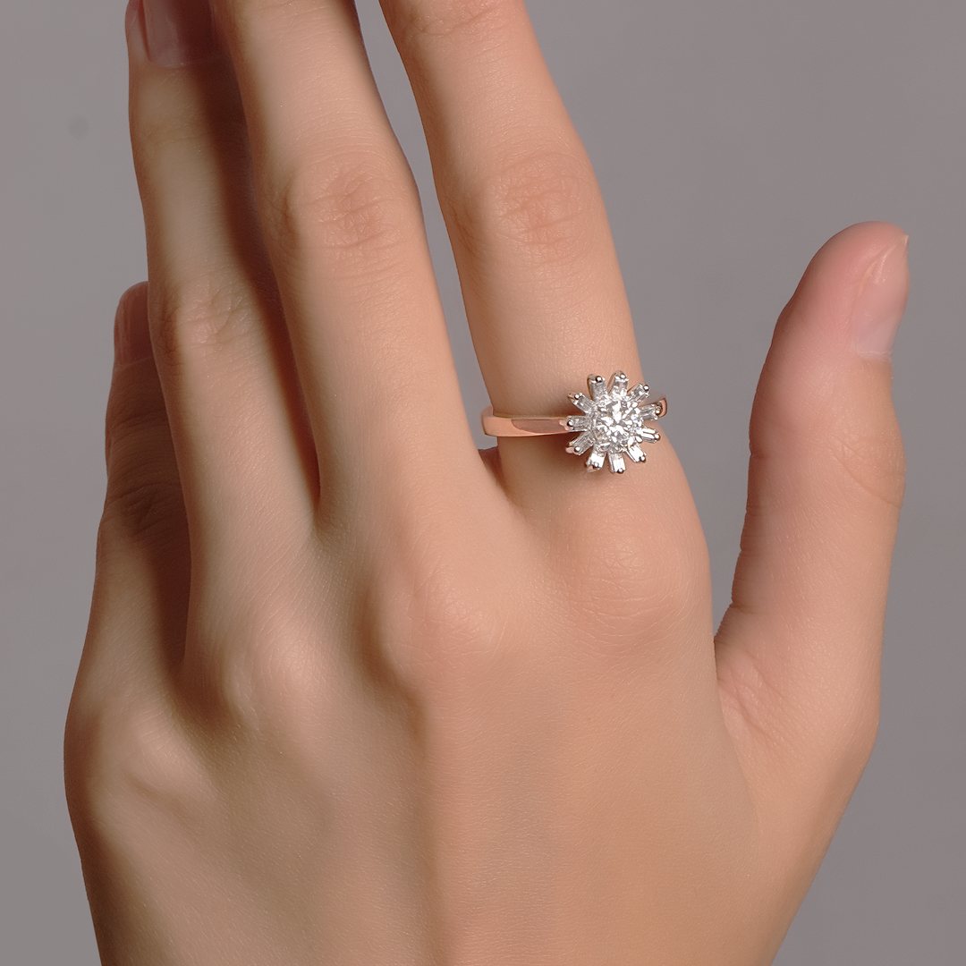 Diamond Sunburst Ring