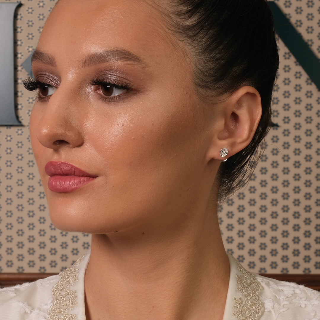 Diamond Oval-Cut Stud Earrings