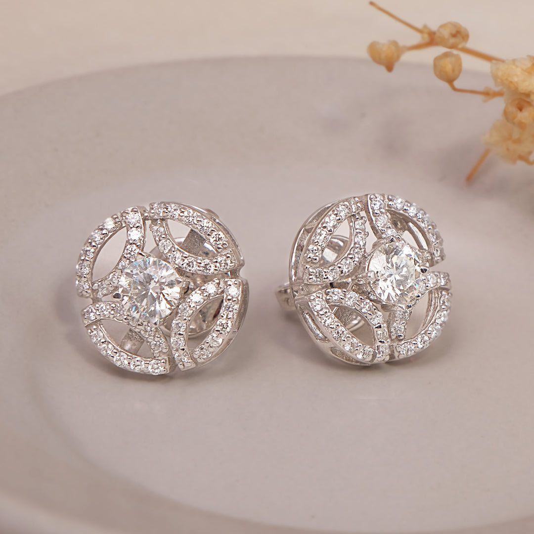 Diamond Filigree Stud Earrings