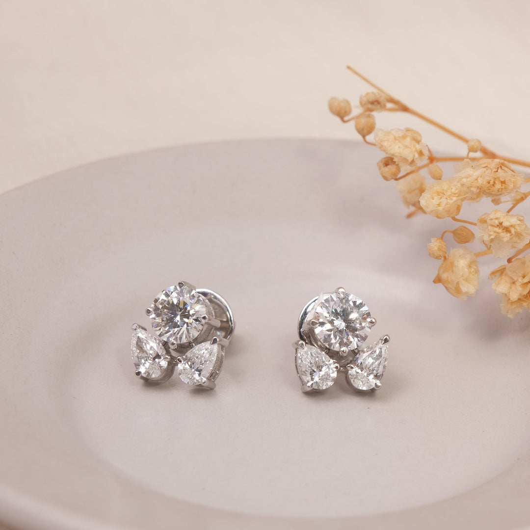 Lab-Grown Diamond Cluster Earrings