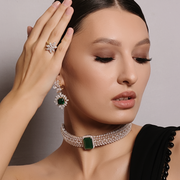 Color Stone Choker Necklace