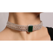 Color Stone Choker Necklace
