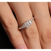 Cushion Cut Ring with Baguette Accents