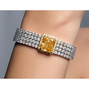 Exquisite Lab-Grown Yellow Colour Stone Bracelet