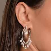 Diamond Teardrop Chandelier Earrings