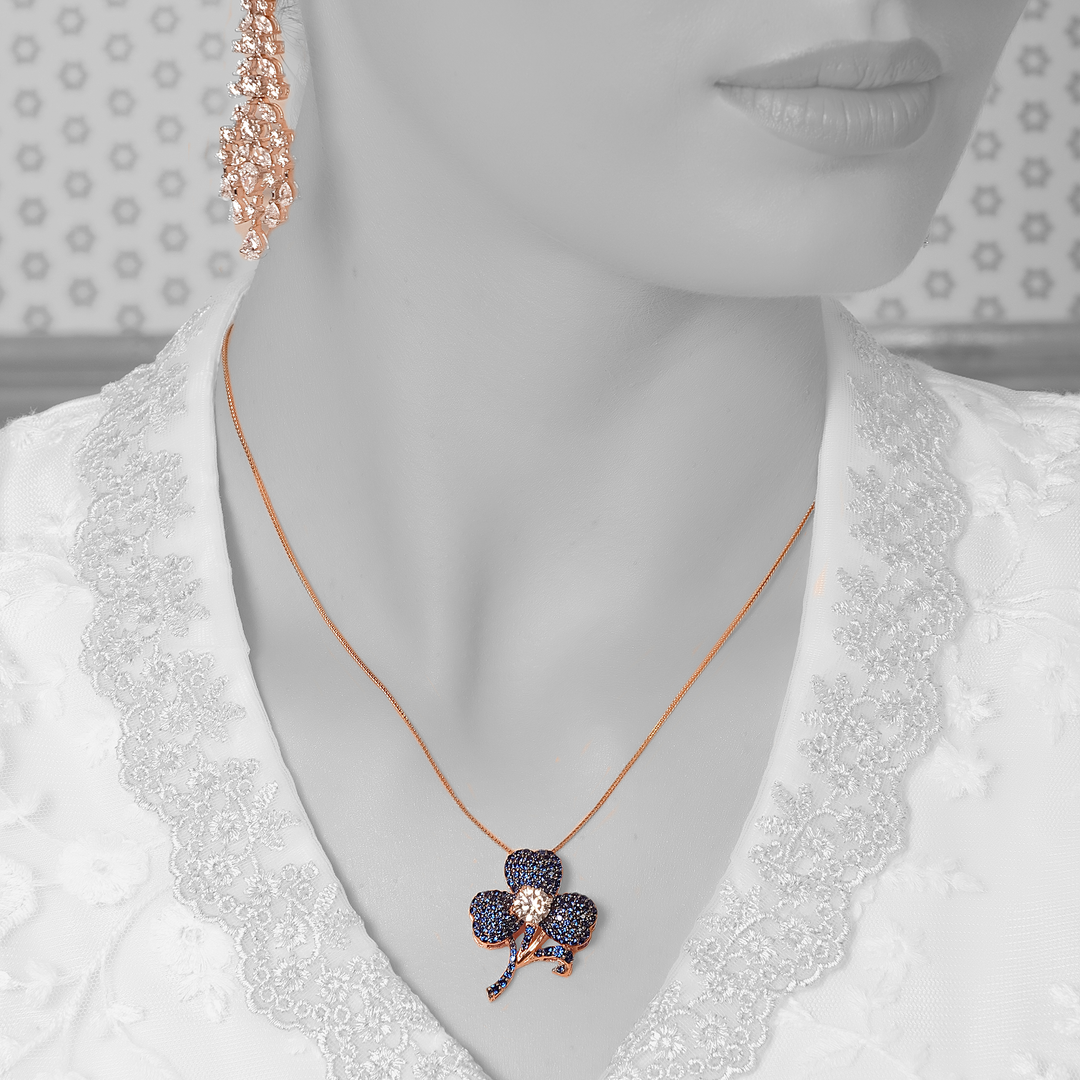 Colored Gemstone Floral Pendant