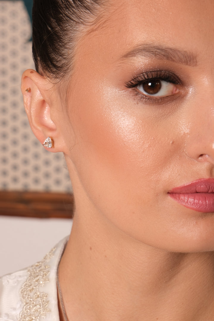 Trillion-Cut Diamond Stud Earrings