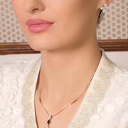 Diamond and Colored Stone Drop Pendant