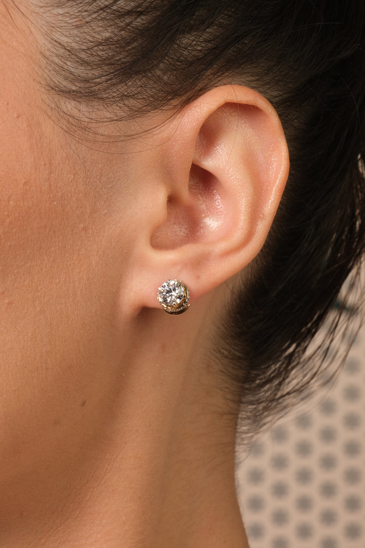 Halo Diamond Stud Earrings