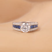 Stunning Lab-Grown Diamond and Color Stone Ring