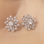 Diamond Cluster Stud Earrings