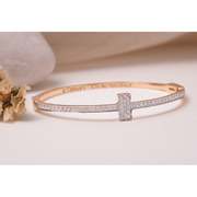 Modern Lab-Grown Diamond Cross Bracelet