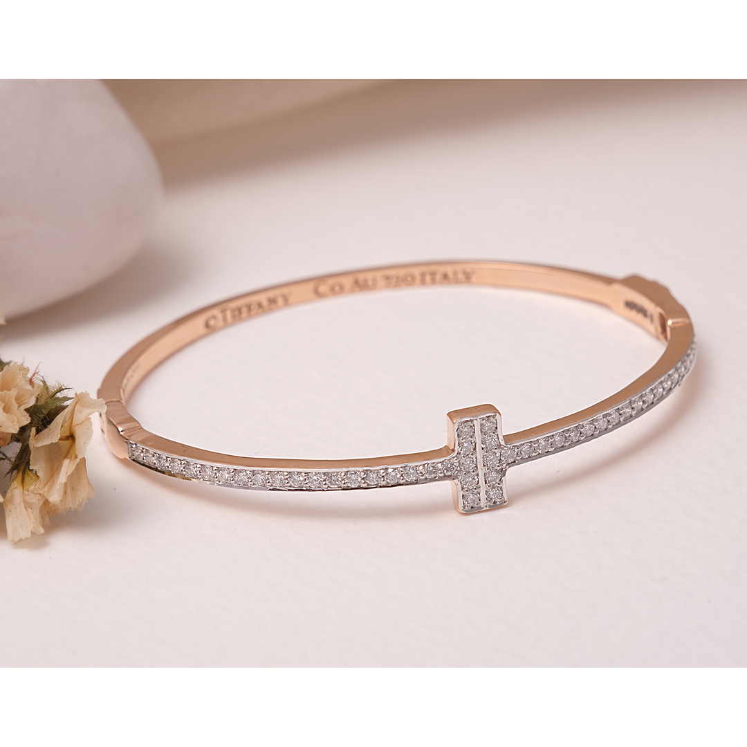 Modern Lab-Grown Diamond Cross Bracelet