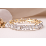 Heart, Baguette, and Round Bangles