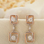 Geometric Diamond Drop Earrings