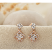 Floral Motif Diamond Drop Earrings