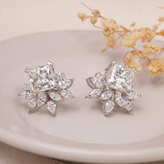 Exquisite Floral Diamond Stud Earrings