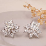 Exquisite Floral Diamond Stud Earrings