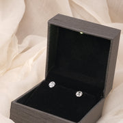 Diamond Oval-Cut Stud Earrings