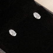 Diamond Oval-Cut Stud Earrings