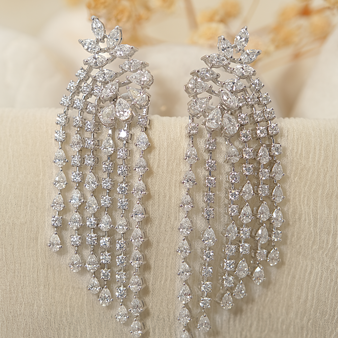 Cascading Diamond Drop Earrings