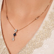 Diamond and Colored Stone Drop Pendant